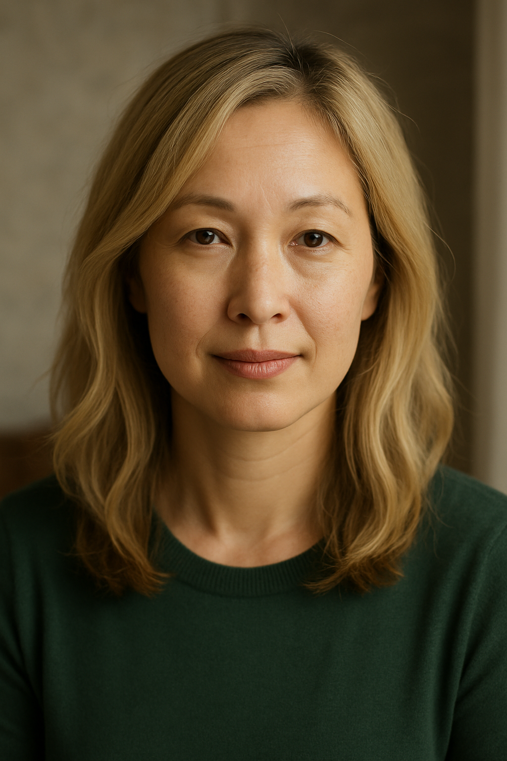 Portrait of Hannah Hale in warm interior light